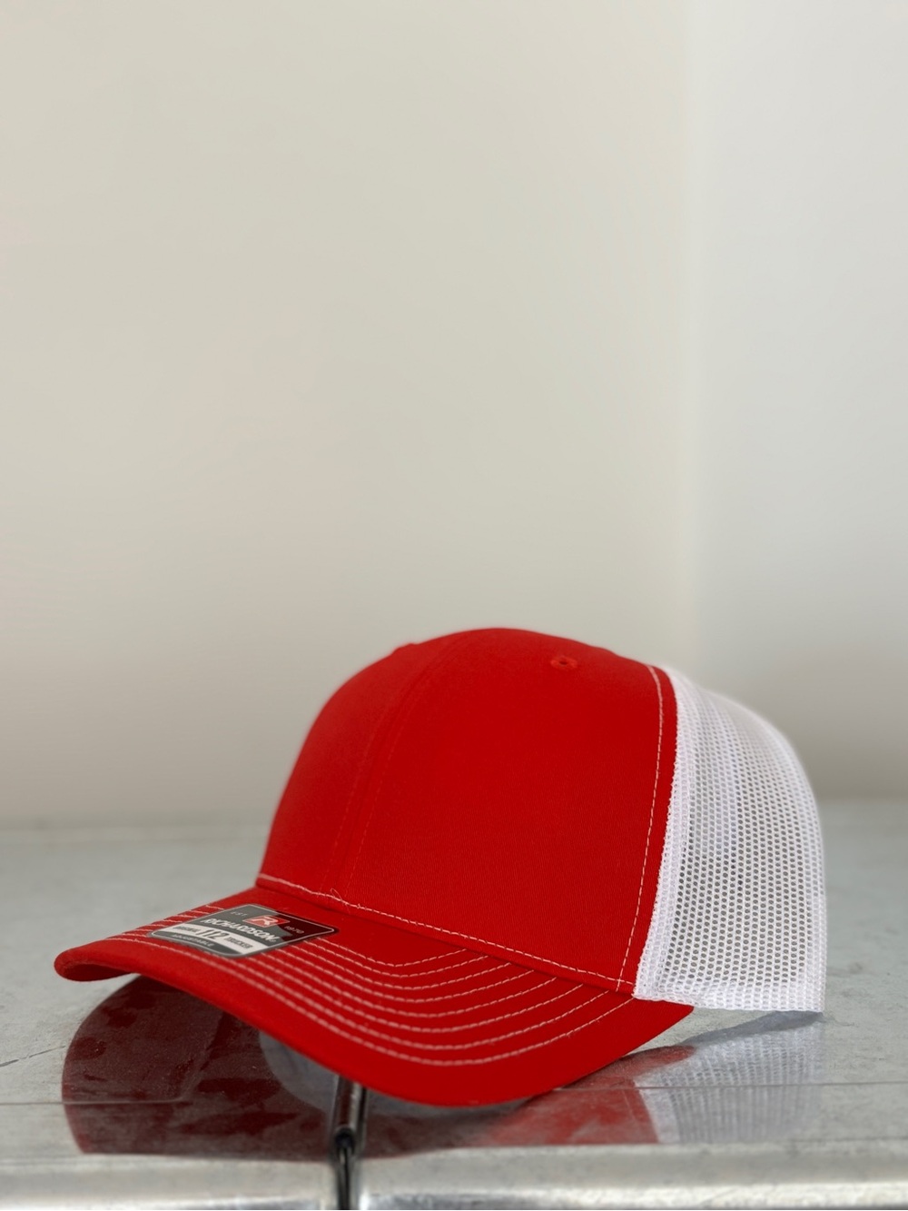 Richardson 112 Blank Trucker Hat Snapback Mesh Back Cap – Red / White